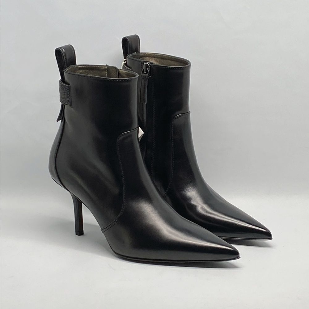 Brunello Cucinelli Monili Beaded Leather Ankle Boots size 38.5